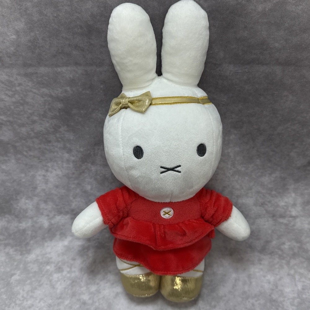 Miffy Christmas Valentines Doll Plush Stuffed Animal Red & Gold Outfit RARE 12" - Picture 2 of 11